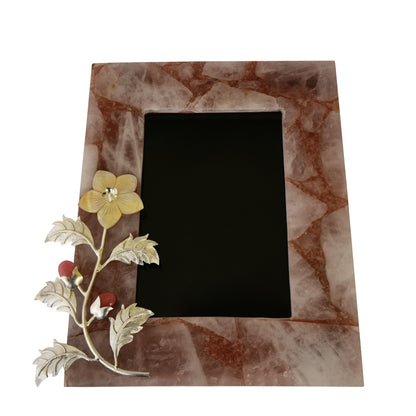 Floral Marble Photo Frame