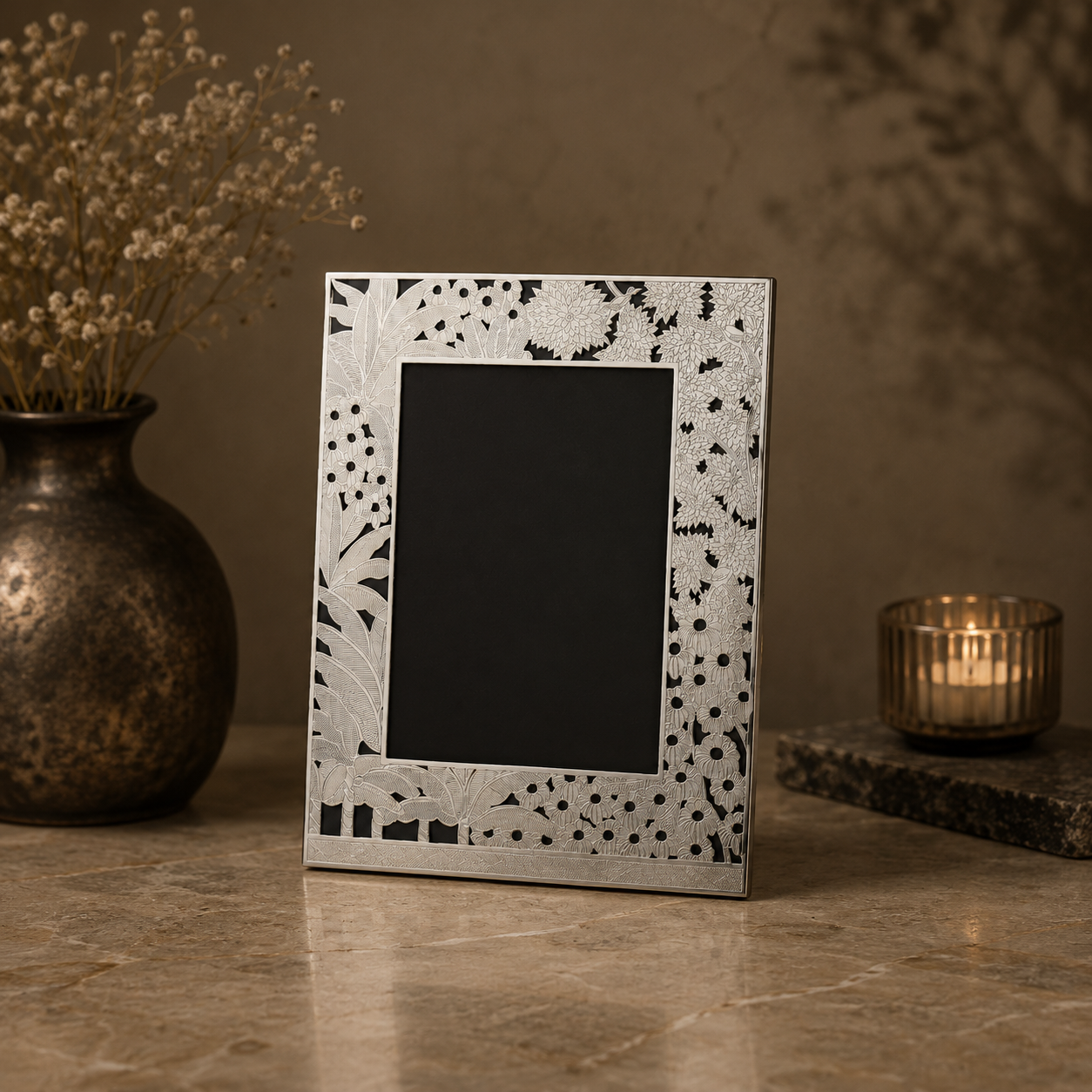 Speckled Silver Photo Frame